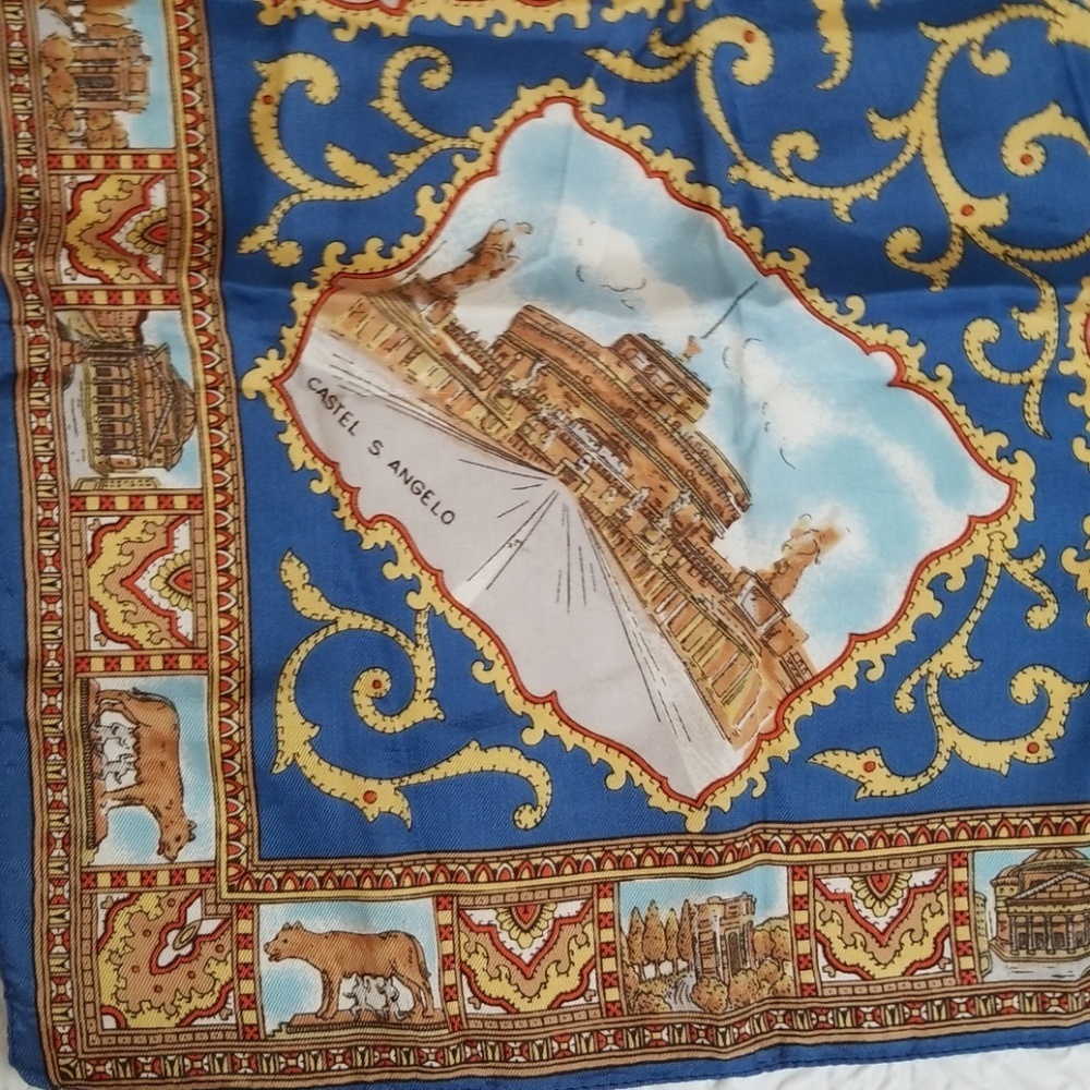 Vintage Roma Souvenir Silk Square Scarf - Picture 9 of 10